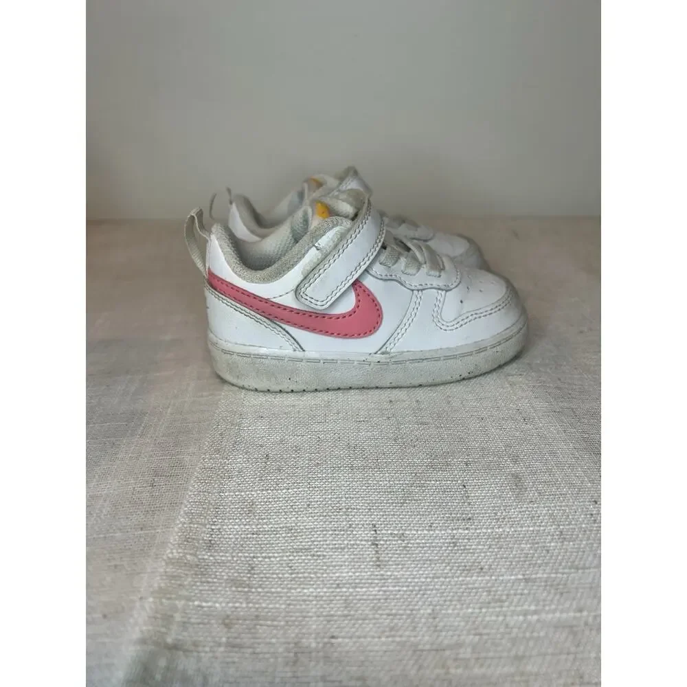 NIke Shoes Girls 6C Court Borough Low 2 Baby Toddler White Pink